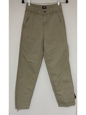 Dickies Women’s Tan Denim Straight Leg High Rise Pants Size 4R Pockets